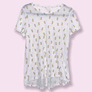 Zoe + Liv Pineapple Graphic Tee Short Sleeve Womens Size Large